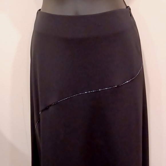 Bedo A-line Bead Embellished Crepe Midi Skirt- Sz. 3/XS - Picture 4 of 7